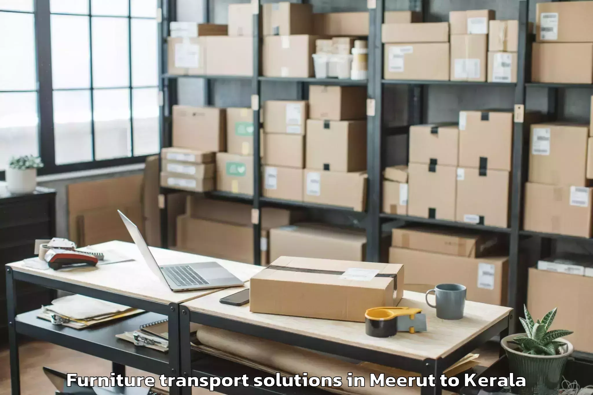 Expert Meerut to Olavakkot Furniture Transport Solutions